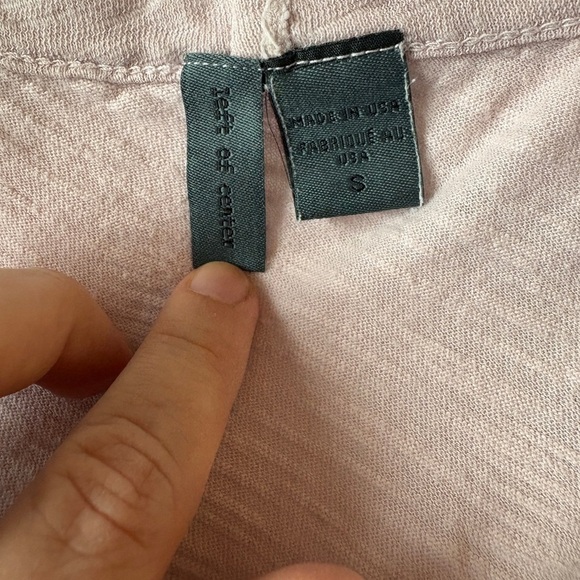 ANTHROPOLOGIE Left Of Center Soft Pink Cotton Long Flowy Open Shoulder Shirt - Picture 5 of 6